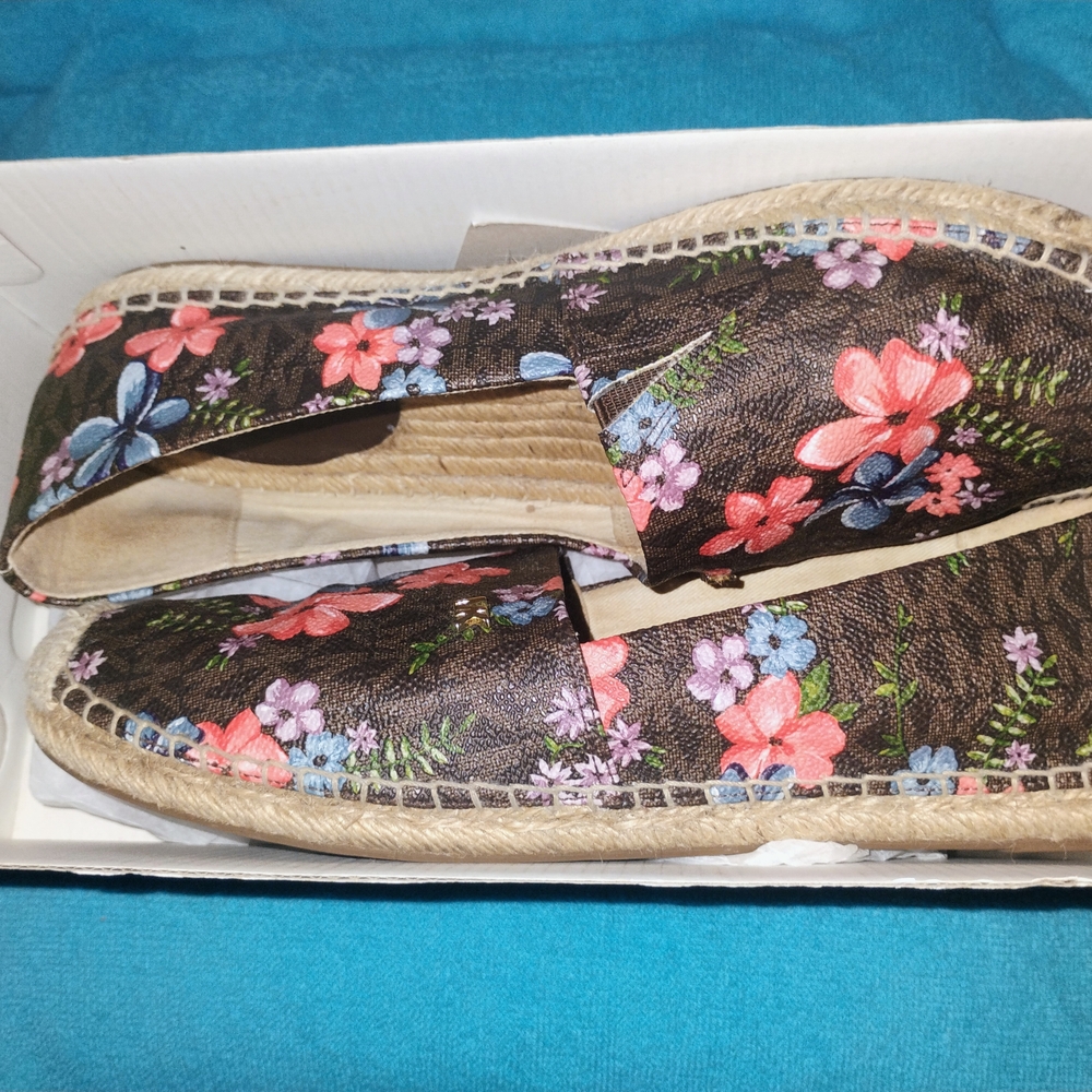 Michael Kors Floral Brown Espadrilles